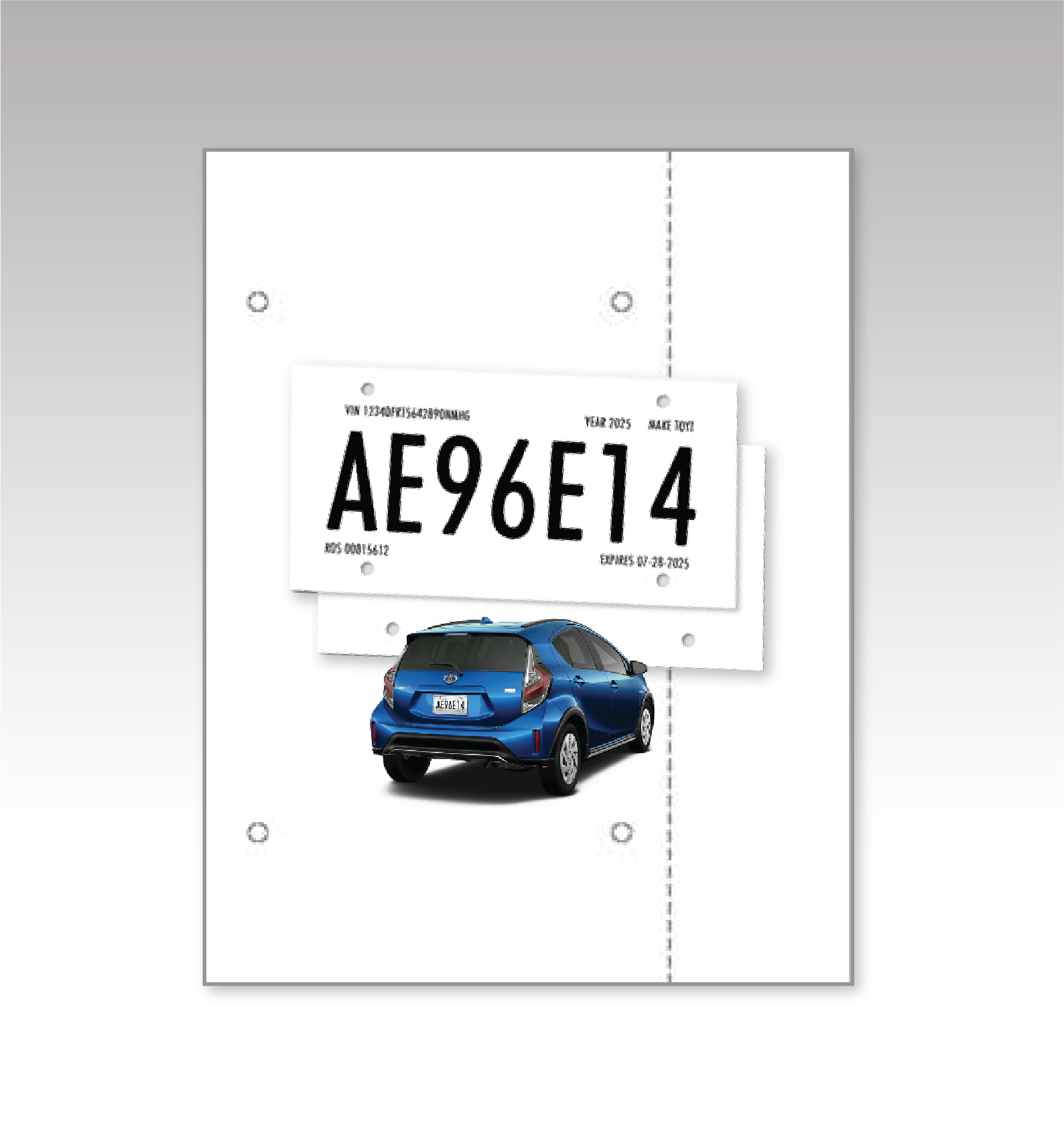 TEMPORARY LICENSE PLATE